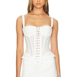 LIONESS White Lace Corset Top